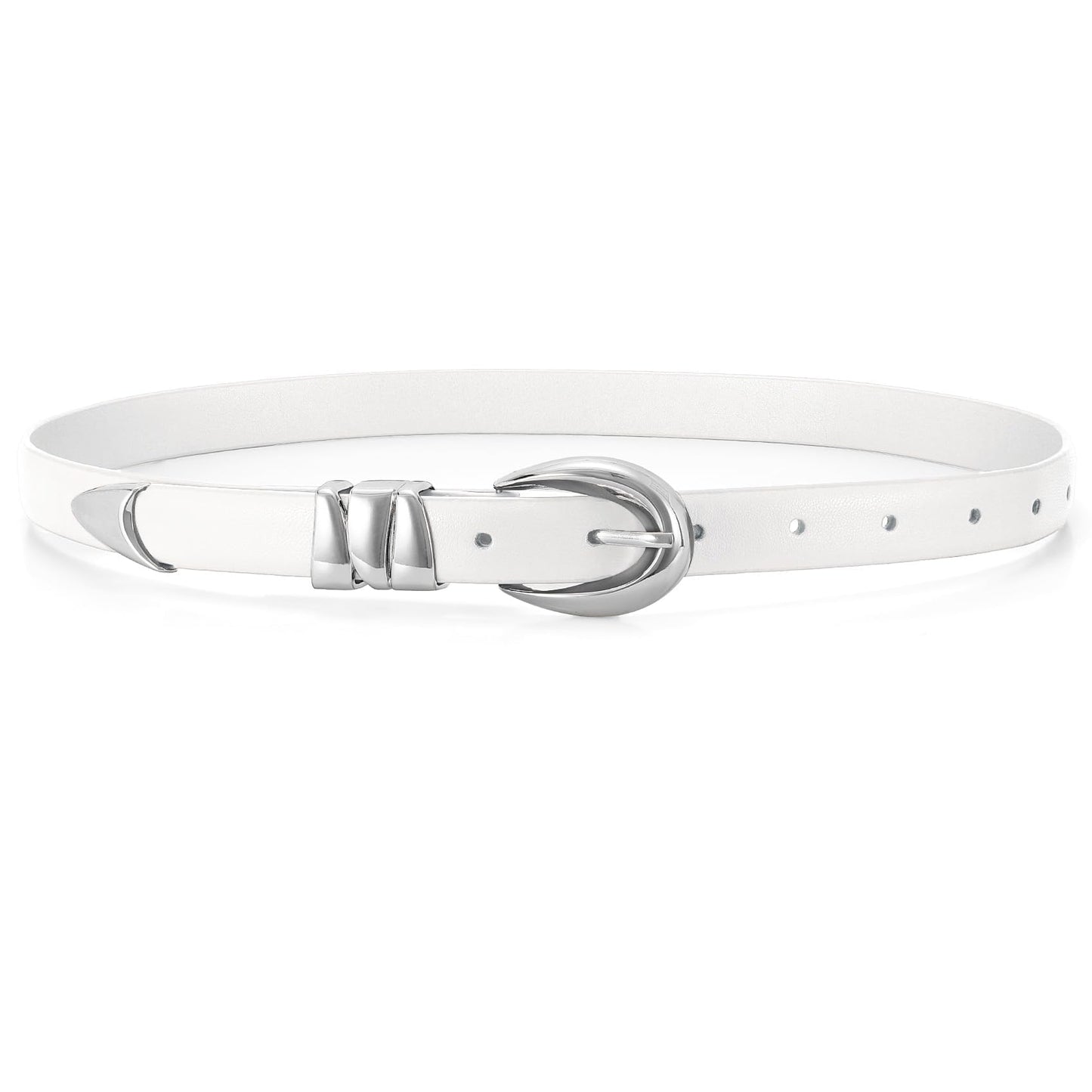 HOTWHIPPY Women Skinny Leather Belt for Jeans Pants Dresses Ladies Fashion Waist Belt with Shiny Gold Buckle