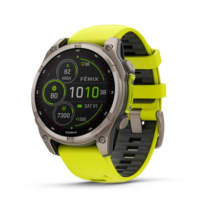 HOTGarmin fēnix® 8 – 43mm, AMOLED, Premium Multisport GPS Smartwatch, Long-Lasting Battery Life, Dive-Rated, Built-in LED Flashlight, Silver with Whitestone Band | Garmin Fēnix 8 43mm Amoled GPS Multisport Watch, 1.3 416×416, LED Flashlight, Dive-Rated 10