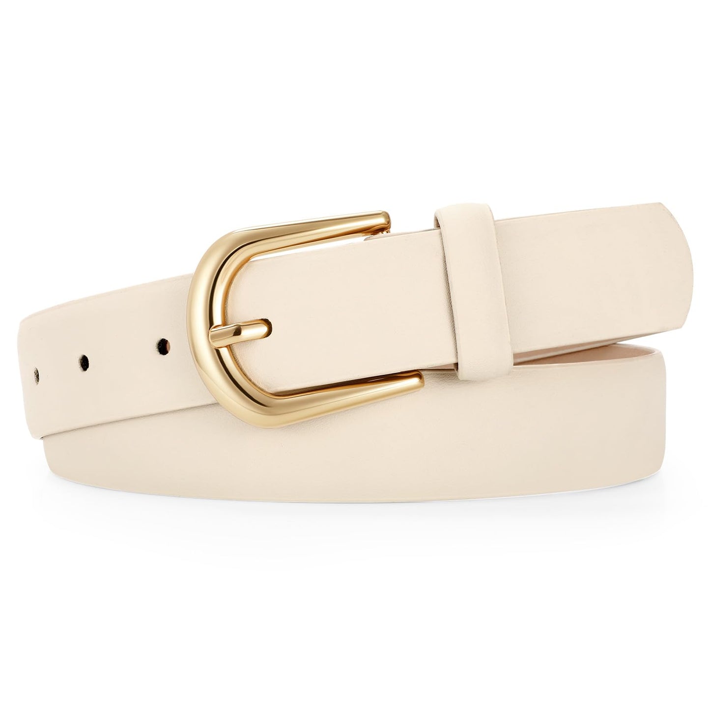 HOTJASGOOD Leather Belt Women Belts for Jean Pants with Gold Buckle Fashion Ladies Waist Belt