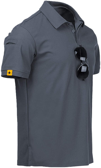 HOTV VALANCH Mens Polo Shirts Short Sleeve Moisture Wicking Golf Polo Athletic Collared Shirt Tennis T-Shirt Tops