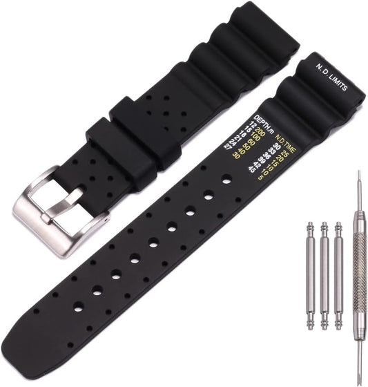 HOT20mm Soft Silicone Strap compatible with Citizen Hyper Aqualand Duplex Promaster Men's Dive Watch Band waterproof wristband watches Accessories
