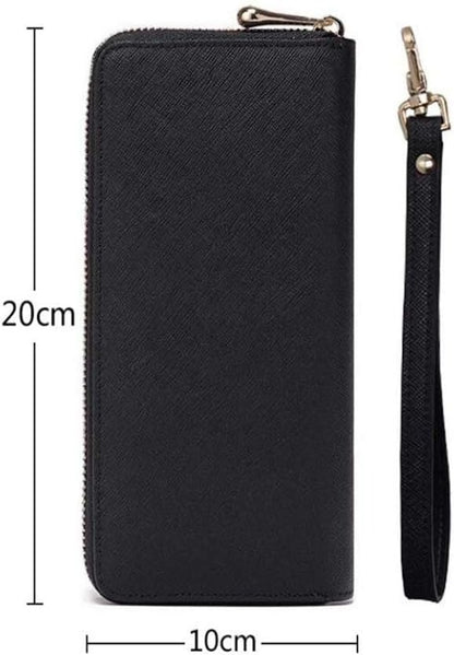HOTPersonalized Photo Wallet Women Leather Wallet Clutch Wallet with Wristlet handbag best gift for women(Black Double Side)