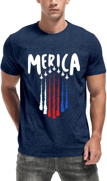 HOTMens Air Force Patriotic Shirts American Flag T-Shirt 4th of July Short Sleeve USA Memorial Day Tee Tops