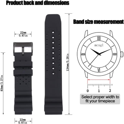 HOT22mm Silicone Watch Band Compatible with Citizen smart gen2 diver DAL1BP Men's Sport Waterproof Dive Strap Bracelet Watch Accessories