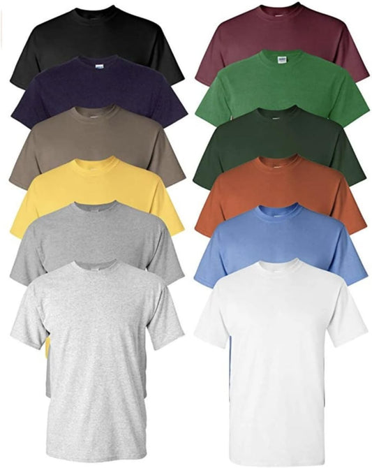 HOTEVERYDAY TEES Men's Heavy Cotton Tee (Pack of 12), Assorted Mixed Color Small to 5XL