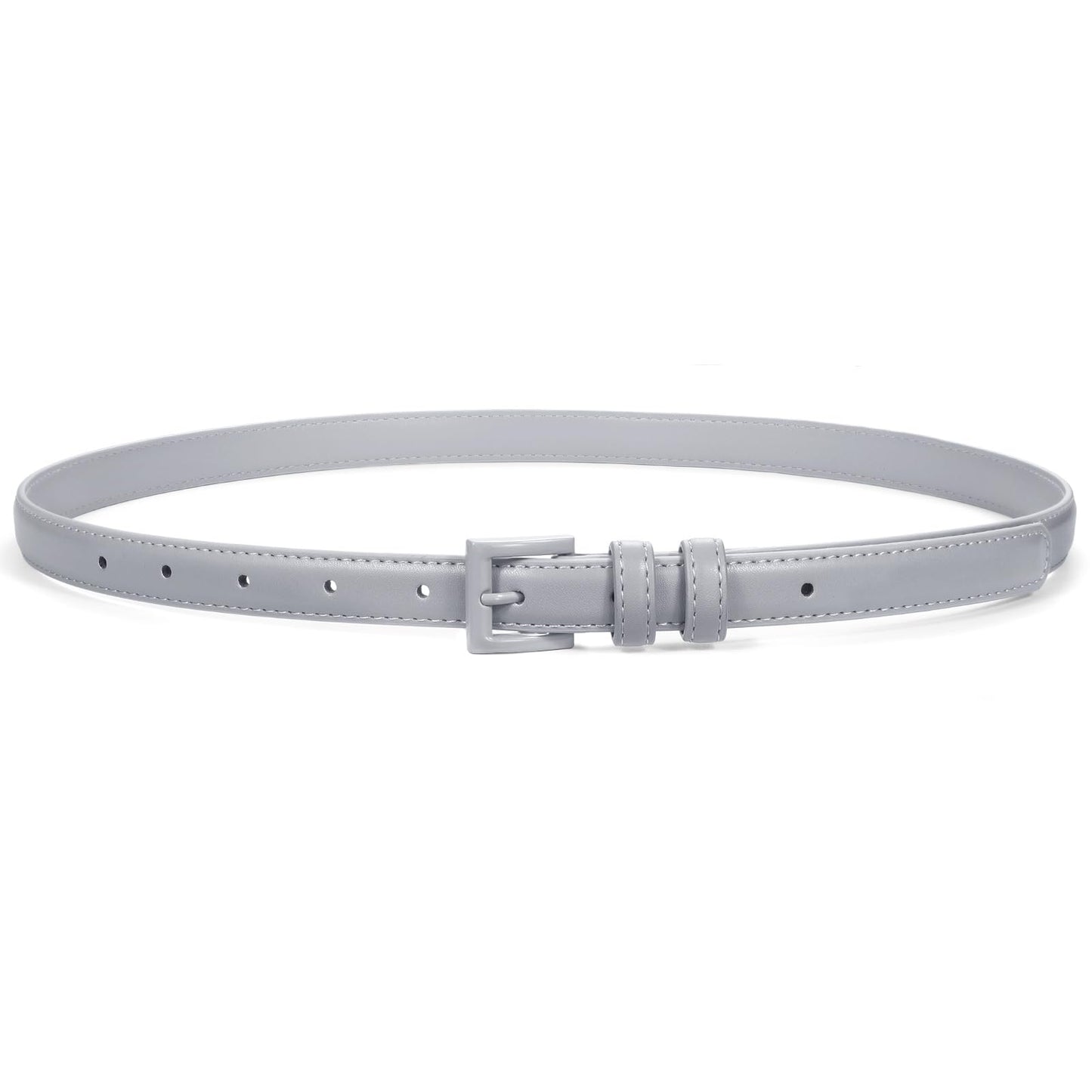 HOTSUOSDEY Women Skinny Belt for Jeans Dresses Candy Color Thin Waist Belt with Square Buckle 0.7" Width
