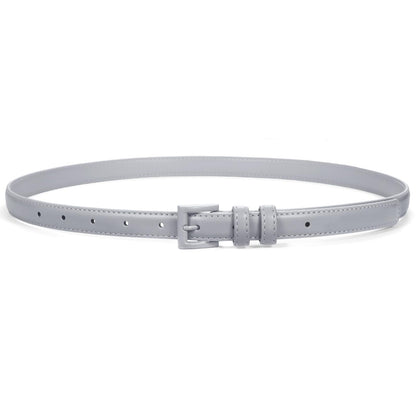 HOTSUOSDEY Women Skinny Belt for Jeans Dresses Candy Color Thin Waist Belt with Square Buckle 0.7" Width