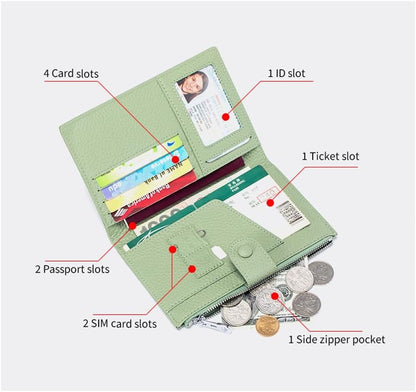 HOTJONON Wallet Women Rfid Blocking Small Compact Bifold Luxury Leather Pocket Wallet Ladies Small Purse with ID Window (Pink)