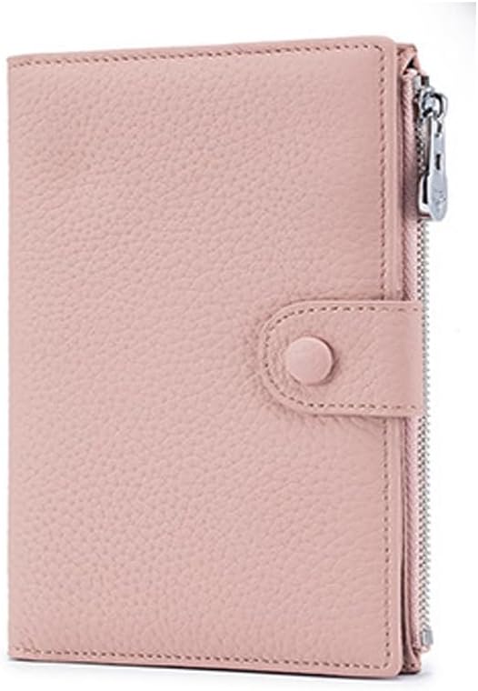 HOTJONON Wallet Women Rfid Blocking Small Compact Bifold Luxury Leather Pocket Wallet Ladies Small Purse with ID Window (Pink)