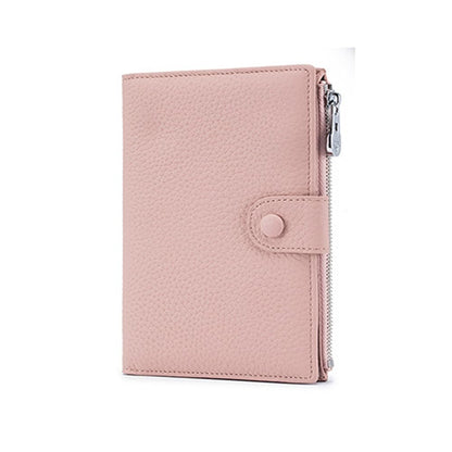HOTJONON Wallet Women Rfid Blocking Small Compact Bifold Luxury Leather Pocket Wallet Ladies Small Purse with ID Window (Pink)