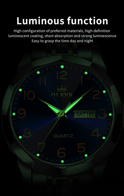 HOTOLEVS Watch for Men Simple Business Dress Analog Stainless Steel Waterproof Luminous Date Easy Read Men Wrsit Watch
