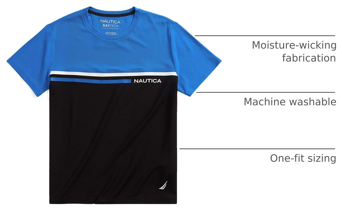 HOTNautica Men's Nautica Men's Navtech Colorblock Tee