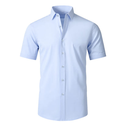 HOTSAMERM Mens Dress Shirt Stretch Wrinkle Free Casual Button Down Shirts | 4-Way Stretch & Moisture Wicking Performance Shirt for Business, Wedding, Work, Church, Easy Care Lightweight & Breathable