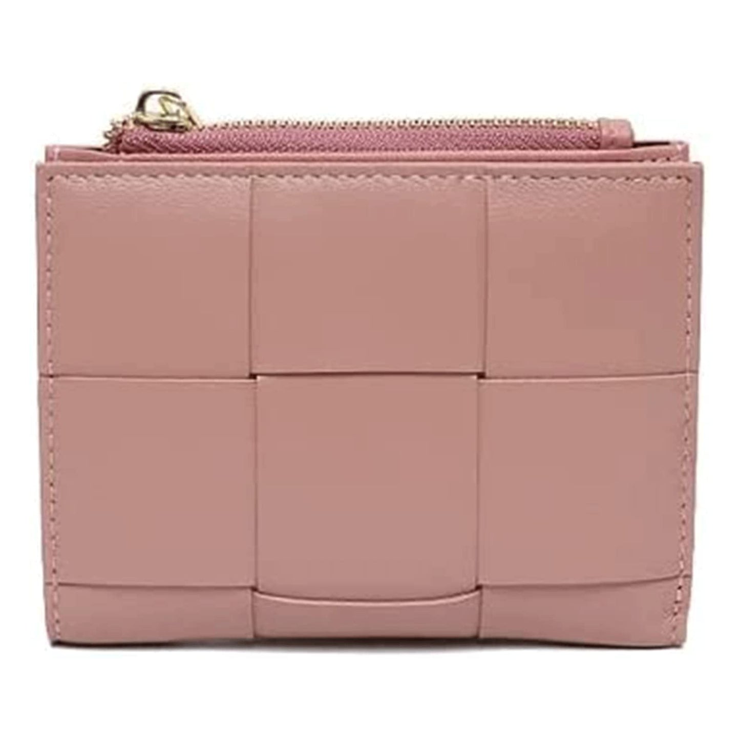 HOTSpacious & Functional Bifold Short Coin Purse Woven Functional Fashion Women Genuine Leather Wallet Female Chic Small Multi Money Billfold Clutch Purse