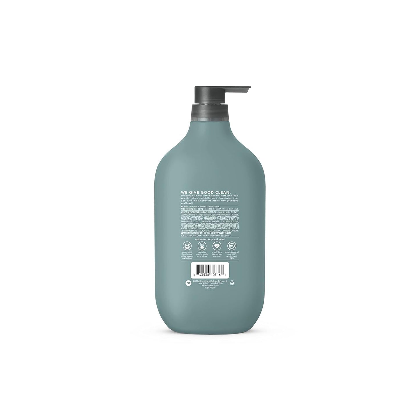 HOTmethod men's Body Wash, Sea + Surf - Moisturizes & Cleanses, Made without Parabens or Phthalates, Cruelty-Free, 28 fl oz