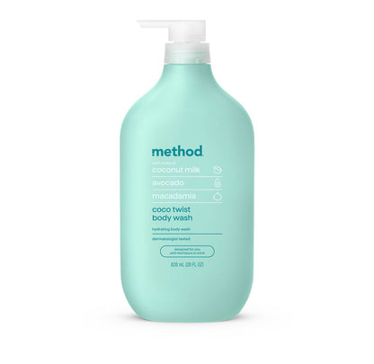 HOTmethod Body Wash, Simply Nourish - Leaves Skin Feeling Soft & Moisturized, Made Without Parabens, Notes of Coconut, Rice Milk & Shea Butter, 28 Fl Oz