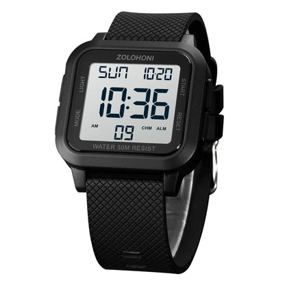 HOTMens Digital Watches for Men Waterproof Large Square Wrist Watch | Big face wristwatch for women, Simple work watches for men,Reloj para hombre,Chronograph,Alarm,Stopwatch,Dual Time,Date,Light