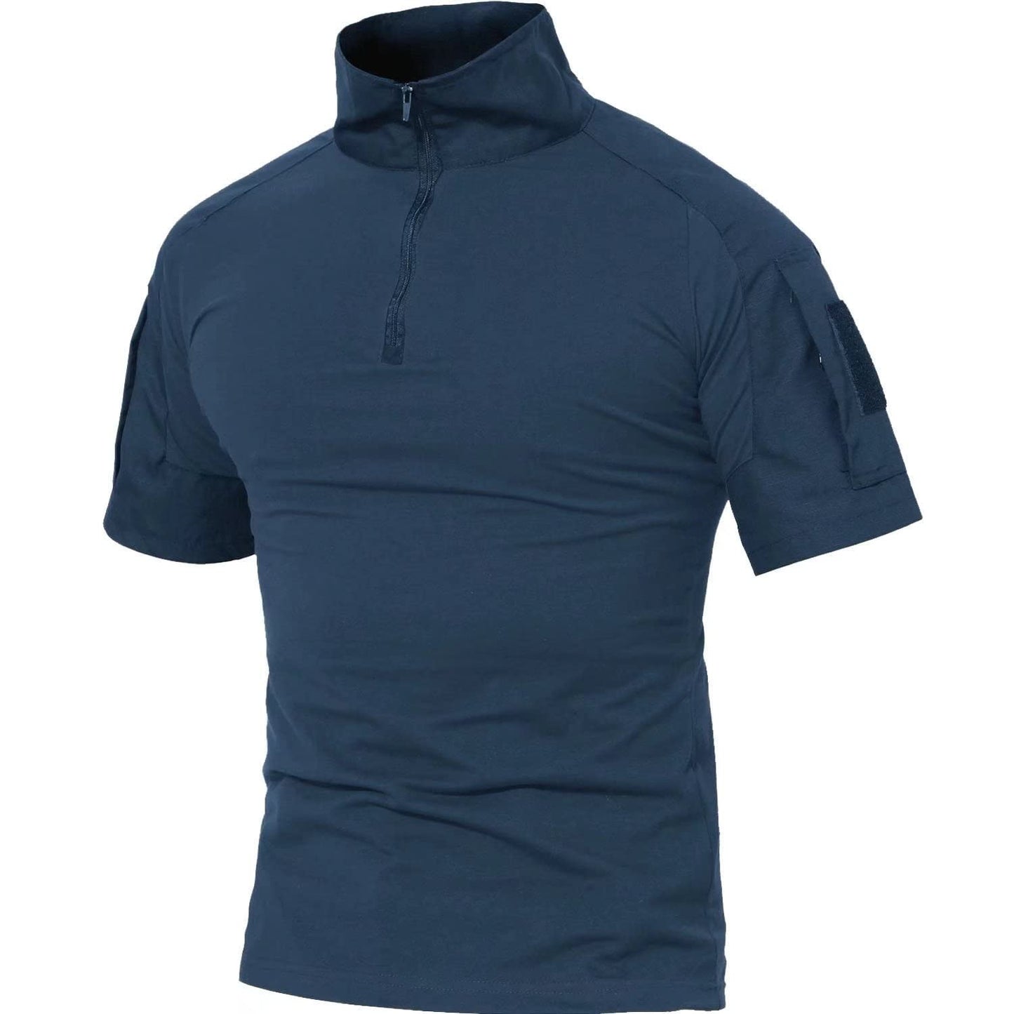 HOTMAGCOMSEN Men's Tactical Military Shirts 1/4 Zip Short Sleeve Slim Fit | Combat, Work, Hiking, Camping, Outdoor, Army Shirt