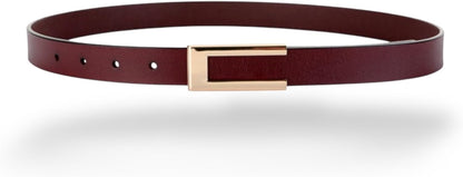 HOTWomen's Belt Genuine Leather Belts Durable Waist Belt Gold Color Buckle Waistband For Pants, Jeans, Width 0.80"
