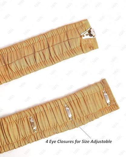HOTTraditional Stretchable Embroidery Saree Waist Belt – Golden Cloth Kamarpatta Kamarband for Women, Temple Adjustable 30-40 Inches