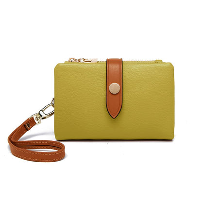 HOTWallets for Women Small Bifold Rfid Leather Ladies Wallets,Compact Wristlet Womens Billfold,Trifold Card Holder with Multi Credit Card Slot Zipper Coin Pocket and Wrist Strap(White)