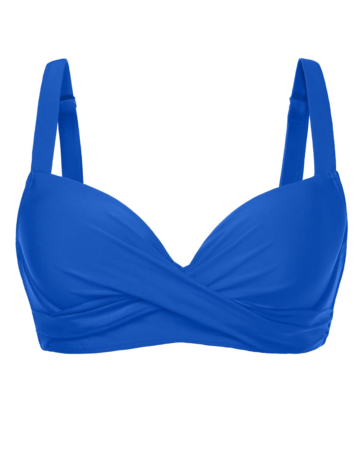 HOTWomen Underwire Bikini Top - Bra Padded Push Up Swimsuit Top | Twist Front Design, Wide Adjustable Straps,Unremovable Cups for Fixed Lift,Full Lining,3-gear Adjustable Hook Closure