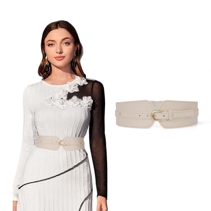 HOTSUOSDEY Womens Wide Elastic Waist Belt for Dress Ladies Stretch Cinch Belt for Women