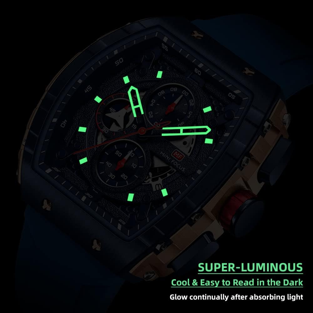 HOTMini Focus Men's Watch Fashion Sport Wrist Watches (Chronograph/Waterproof/Luminous/Calendar) Silicon Strap Quartz Watches for Men