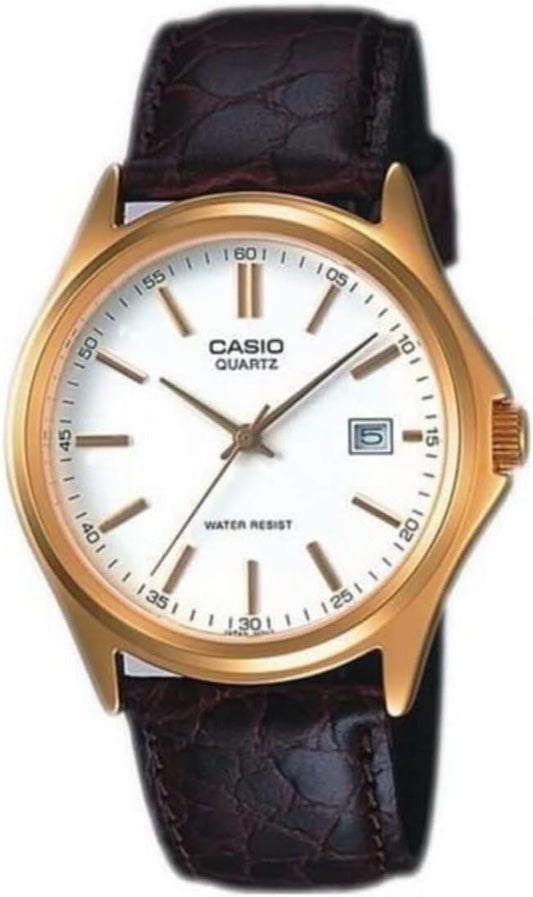 HOTCasio MTP-1183Q-7A Men's Gold Analog Dress Watch w/Croc-Leather Band & Date