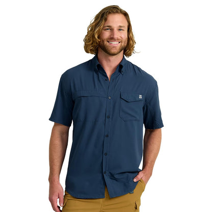 HOTHUK Men's Tide Point Kc Scott Original Artwork Short Sleeve Shirt, Fishing Button Down