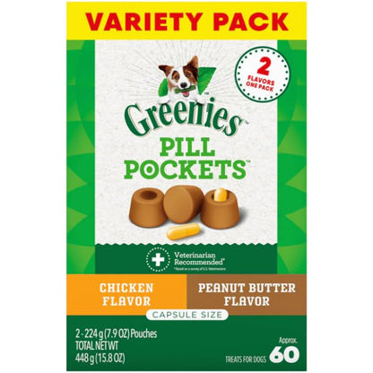 HOTGreenies Pill Pockets Large Size Dog Treats, Peanut Butter, 15.8 oz | Vet-recommended, capsule size, low calorie, odor masking, stress- and mess-free medication experience