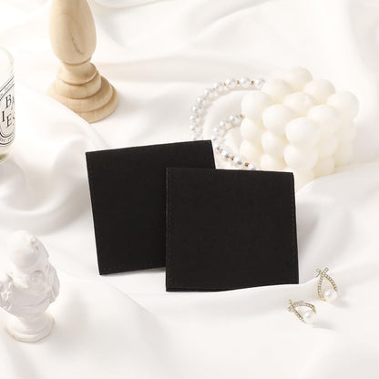 HOT40pcs Black Microfiber Jewelry Pouch 8 x 8cm Jewelry Packaging Bag Envelope Style Luxury Small Favor Bags Jewelry Gift Bags for Earrings Necklaces Bracelet Ring