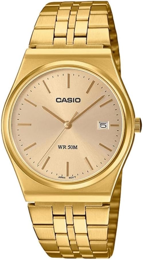 HOTCasio MTP-B145G-9AV Men's Vintage Gold Tone Stainless Steel Gold Dial 3-Hand Analog Watch