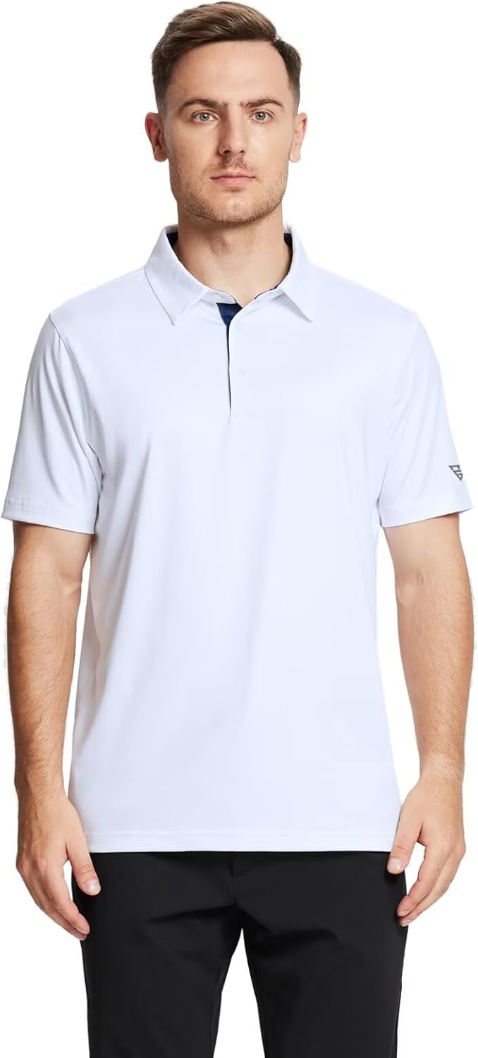 HOTMens Polo Shirts Short and Long Sleeve Casual Solid Stylish Dry Fit Performance Designed Collared Golf Polo Shirts for Men