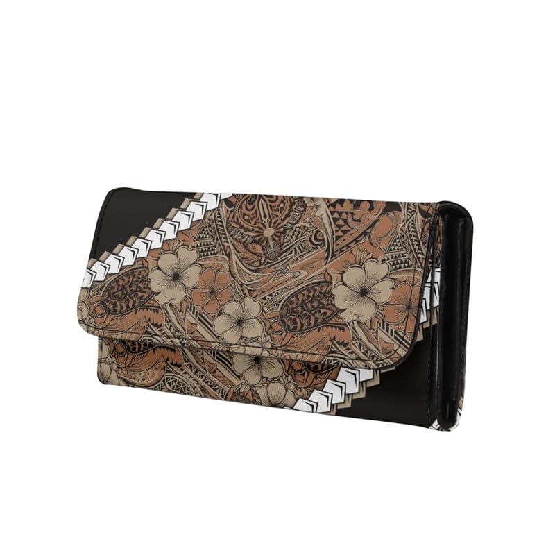 HOTLotus Mandala Women PU Leather Tri-fold Wallets Black And White Sketch Flower Zipper Pocket Buckle Money Manager Starry Sky Tall Billfold Secretary Cash Wallet