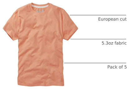 HOTCharles Wilson Men's 5 Pack Crew Neck T-Shirt