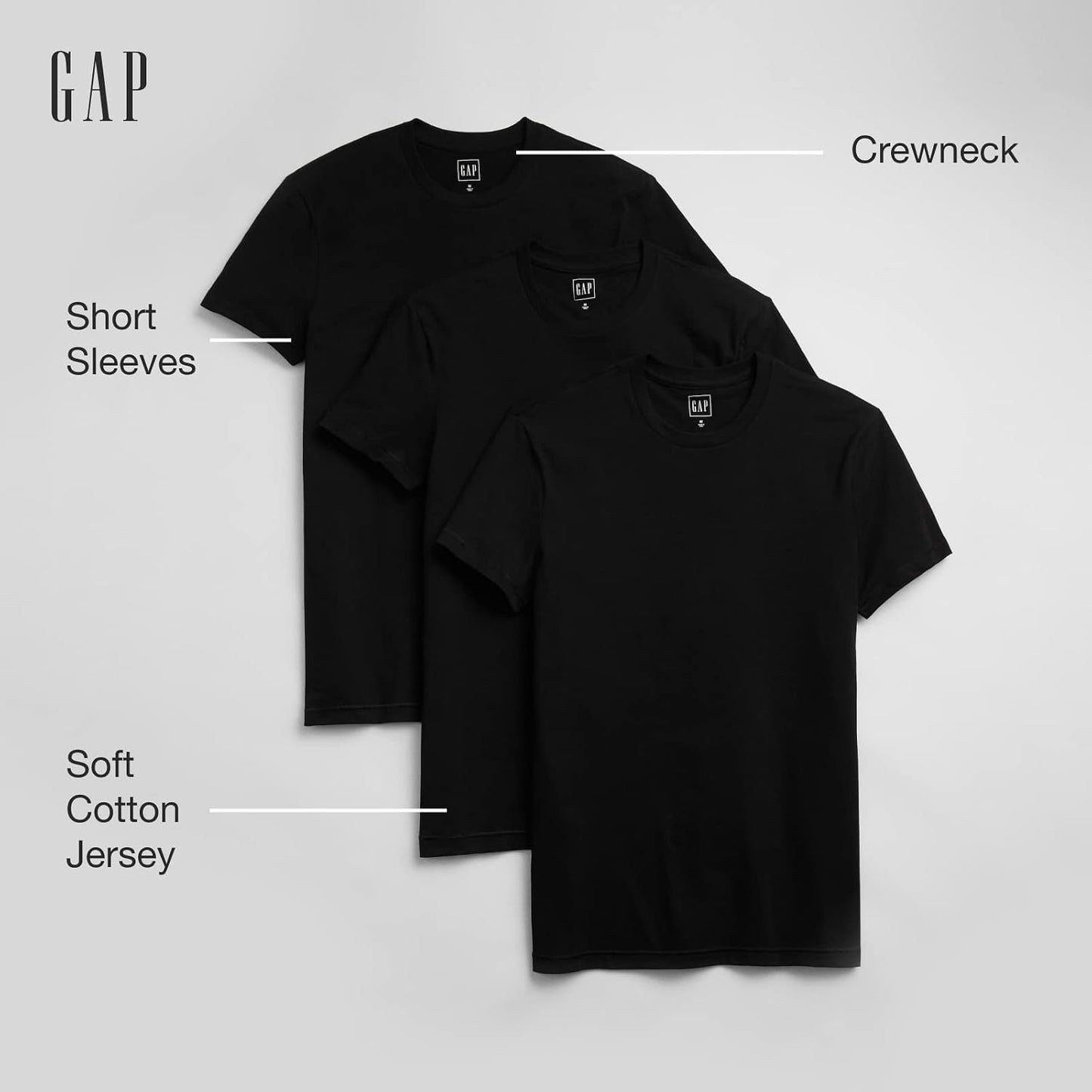 HOTGap Men's Crew Neck T-Shirt (3-Pack)