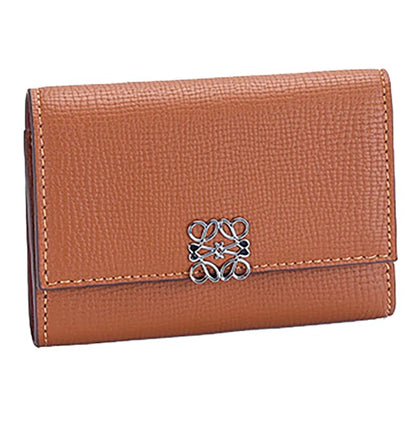 HOTWomen Wallet Genuine Leather Short Trifold Card Case Holder Organizer Zipper Coin Purse (Black)