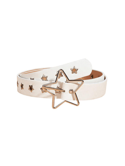HOTVerdusa Women's Double Grommet Y2K Leather Belt Star Punk Buckle Belts | Leather Belt Women, Y2k Belt, Y2k Accessories, Star Belt, Concert Outfits Women