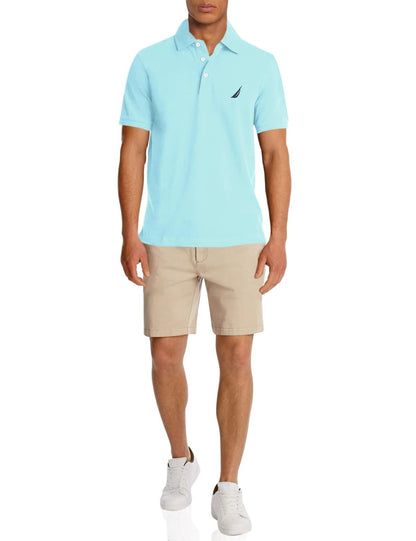 HOTNautica Men's Short Sleeve Solid Stretch Cotton Pique Polo Shirt