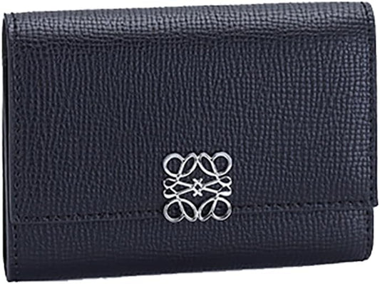 HOTWomen Wallet Genuine Leather Short Trifold Card Case Holder Organizer Zipper Coin Purse (Black)