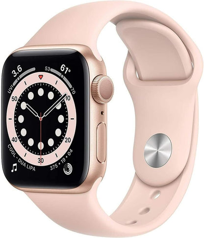 HOTApple Watch Series 6 (GPS + Cellular, 40mm) - Gold Aluminum Case with Pink Sand Sport Band (Renewed)