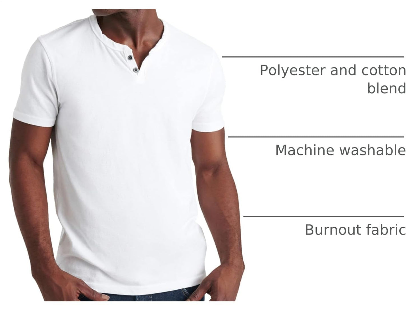 HOTLucky Brand Men's Venice Burnout Notch Neck Tee Shirt