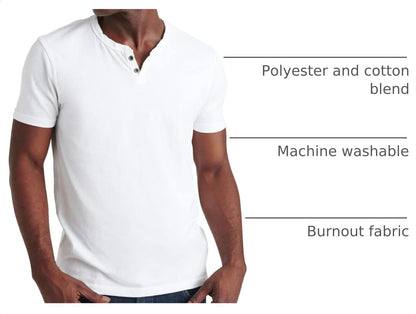 HOTLucky Brand Men's Venice Burnout Notch Neck Tee Shirt