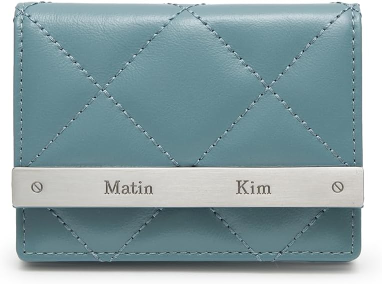 HOTMatin Kim, Puff Quilt Wallet for Women (Blue)