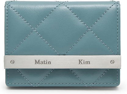 HOTMatin Kim, Puff Quilt Wallet for Women (Blue)