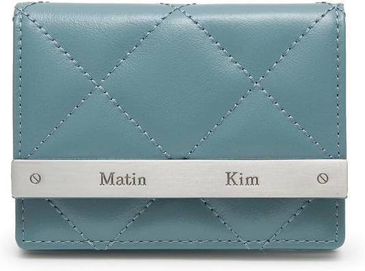 HOTMatin Kim, Puff Quilt Wallet for Women (Blue)