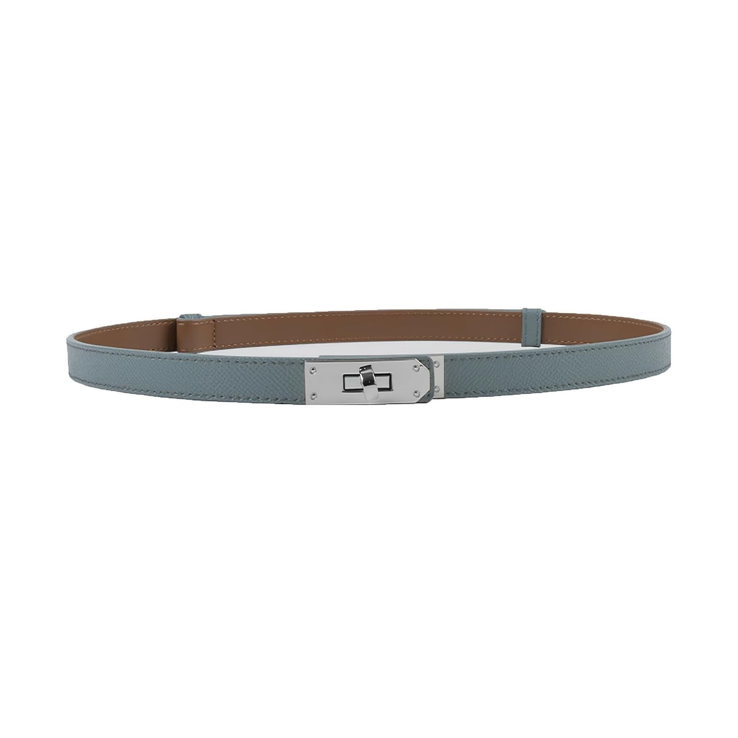 HOTFENLDY Adjustable Thin Belts For Womens Skinny Belts For Dresses Womens Solid Color Alloy Turn Lock Belts For Jeans