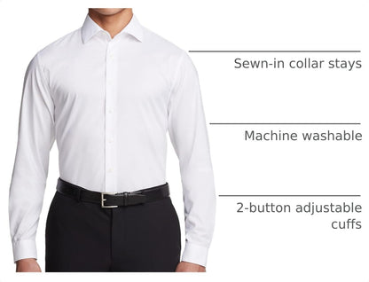 HOTKenneth Cole Unlisted Men's Slim Fit Solid Dress Shirt - Amazon Exclusive