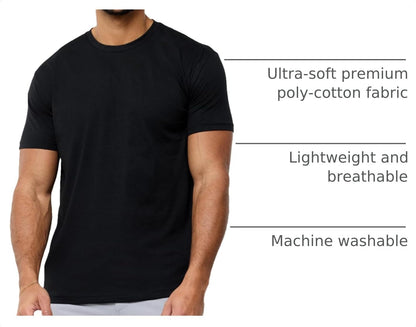 HOTMens T Shirts Soft Cotton Crew Neck Athletic Fit Casual Tees S-4XL | Soft cotton blend casual tee shirts with 4-way stretch - tag-free athletic fit for gym, work & casual wear. A go-to gift.